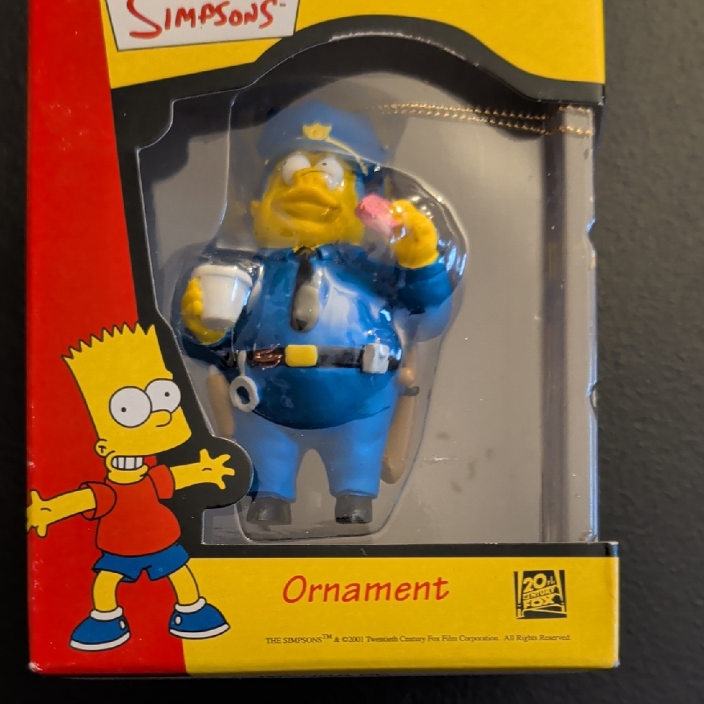 Vintage 2001 Clancy Wiggum Brand New In Box Ornament.